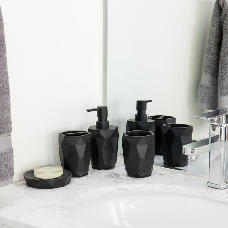 geometric bathroom accessories